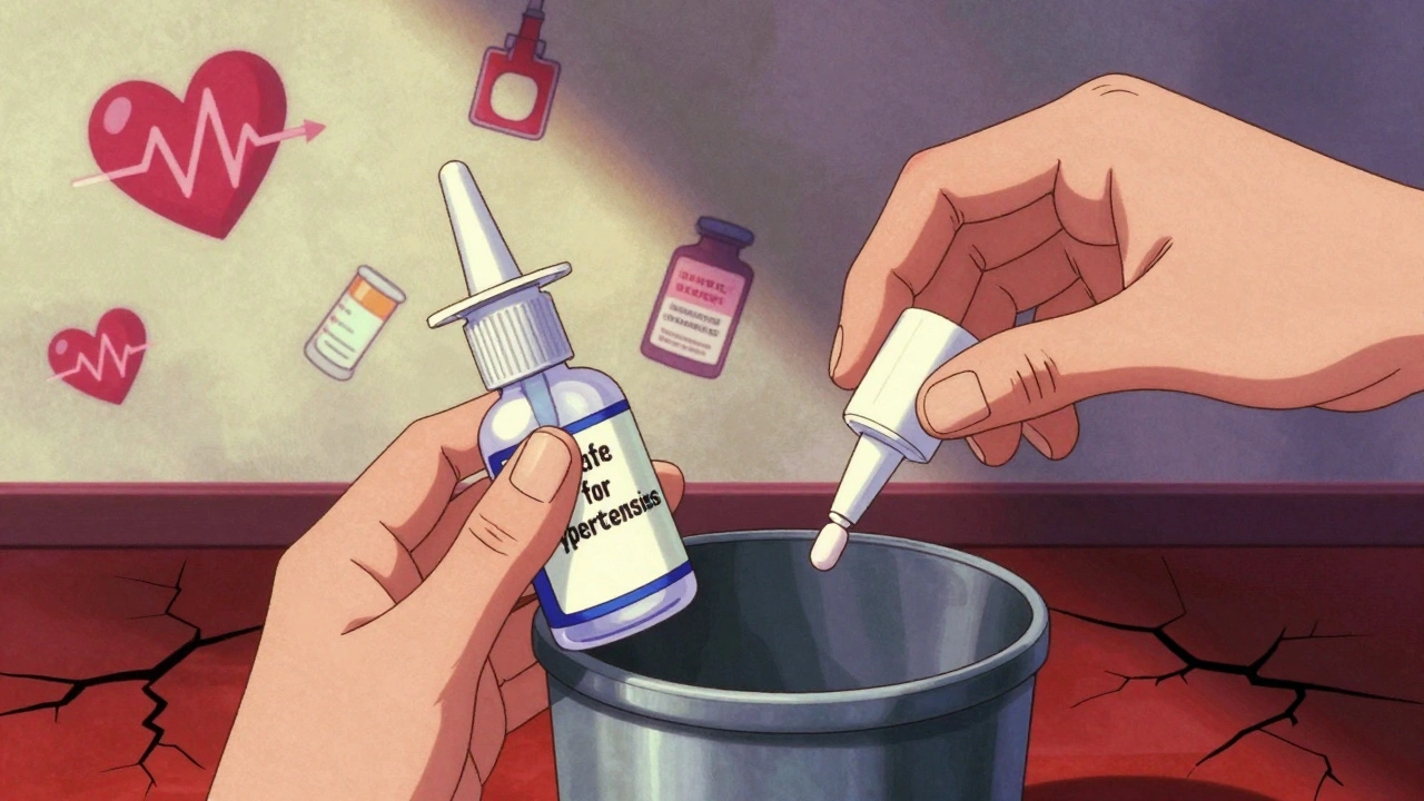 Saline spray replacing dangerous decongestant pill in trash