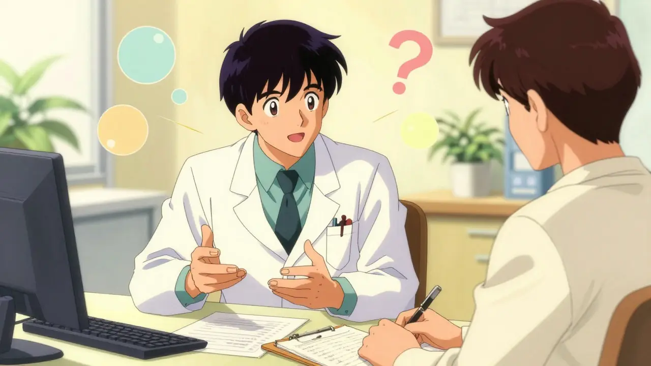 Doctor and patient discussing medication details