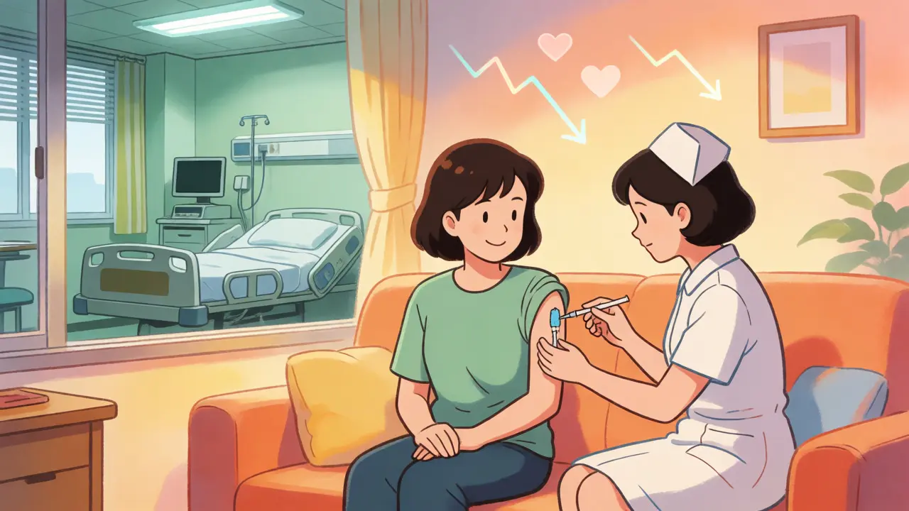 Home infusion therapy versus hospital setting in retro anime style